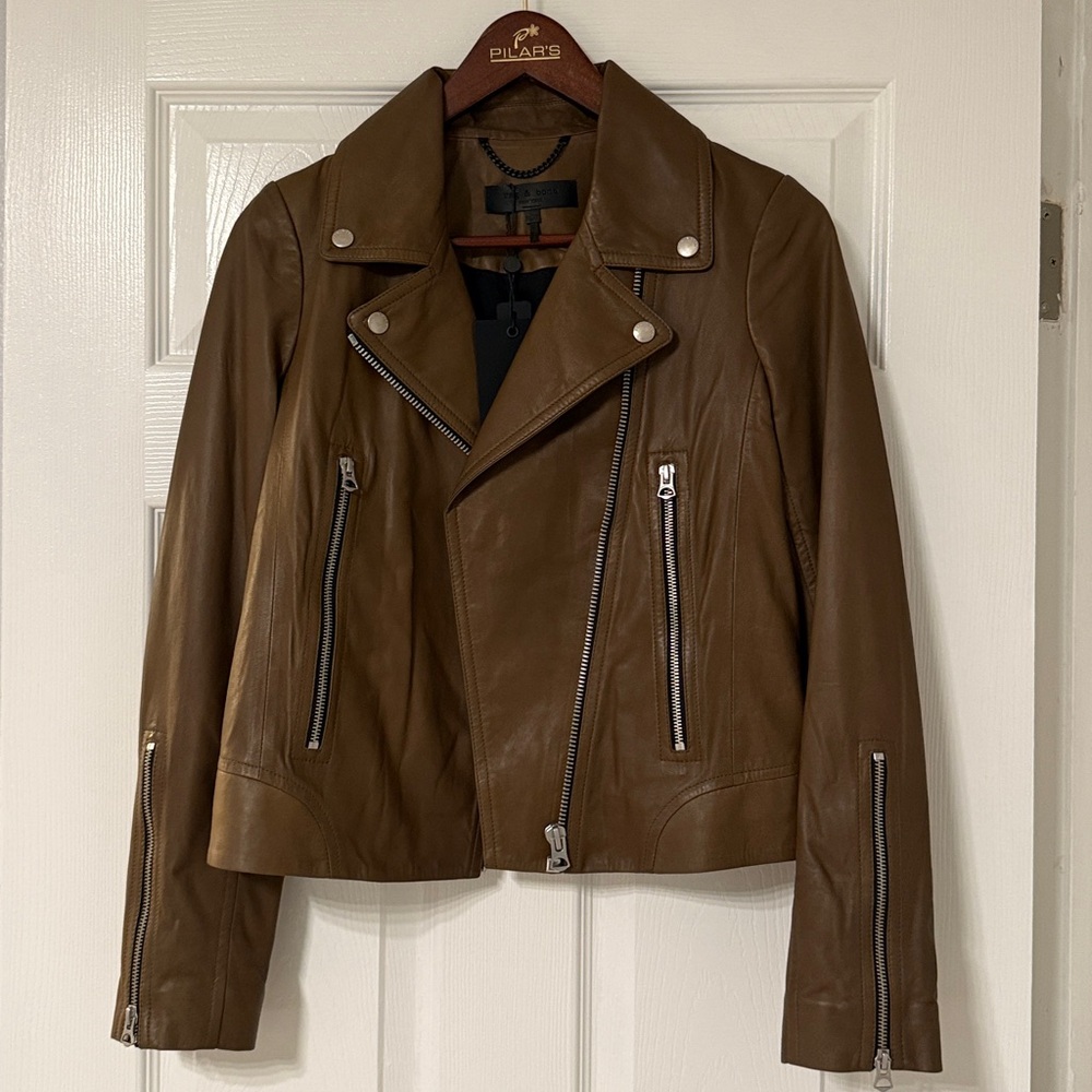 Rag & Bone Tan Leather Jacket